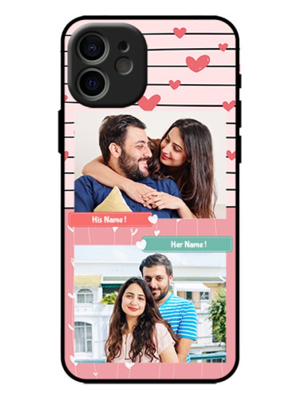Custom iPhone 12 Custom Metal Phone Case - Photo With Heart Design