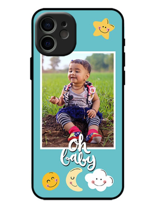 Custom iPhone 12 Custom Metal Phone Case - Smiley Kids Stars Design