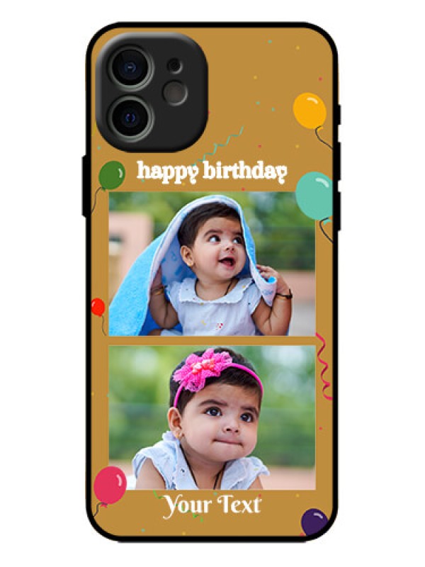 Custom iPhone 12 Custom Metal Phone Case - Image Holder With Birthday Celebrations Design