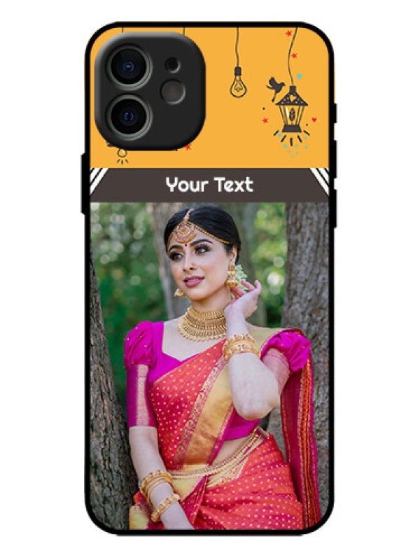 Custom iPhone 12 Custom Metal Phone Case - With Family Picture And Icons