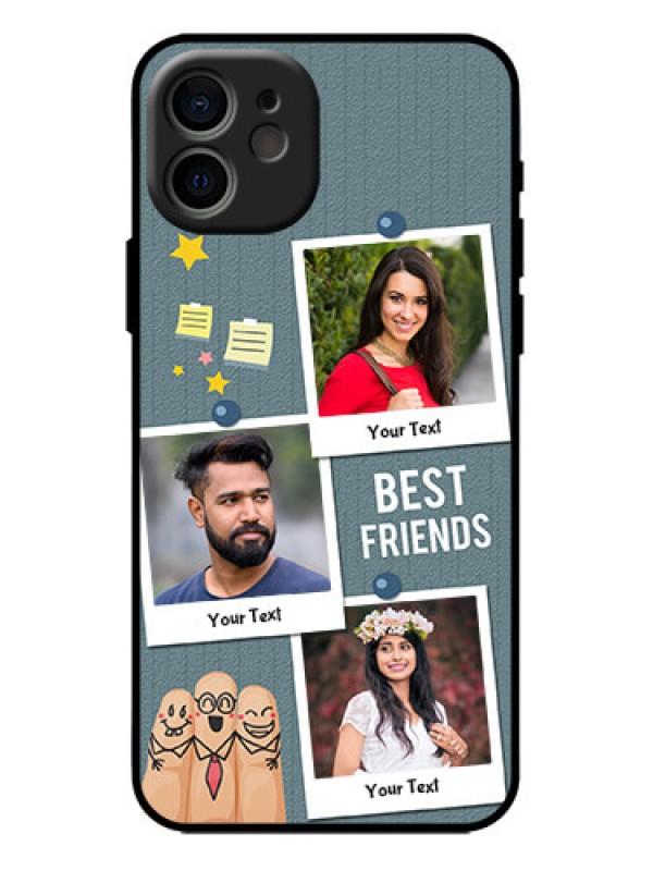 Custom iPhone 12 Custom Metal Phone Case - Sticky Frames And Friendship Design
