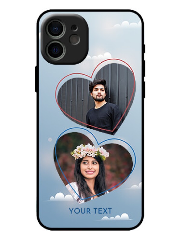 Custom iPhone 12 Custom Metal Phone Case - Blue Color Couple Design