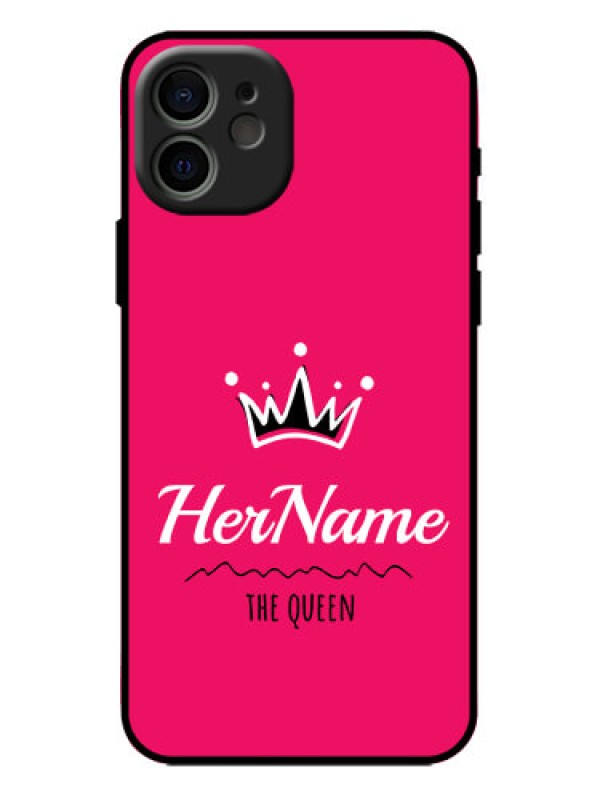 Custom iPhone 12 Custom Metal Phone Case - Queen With Name Design