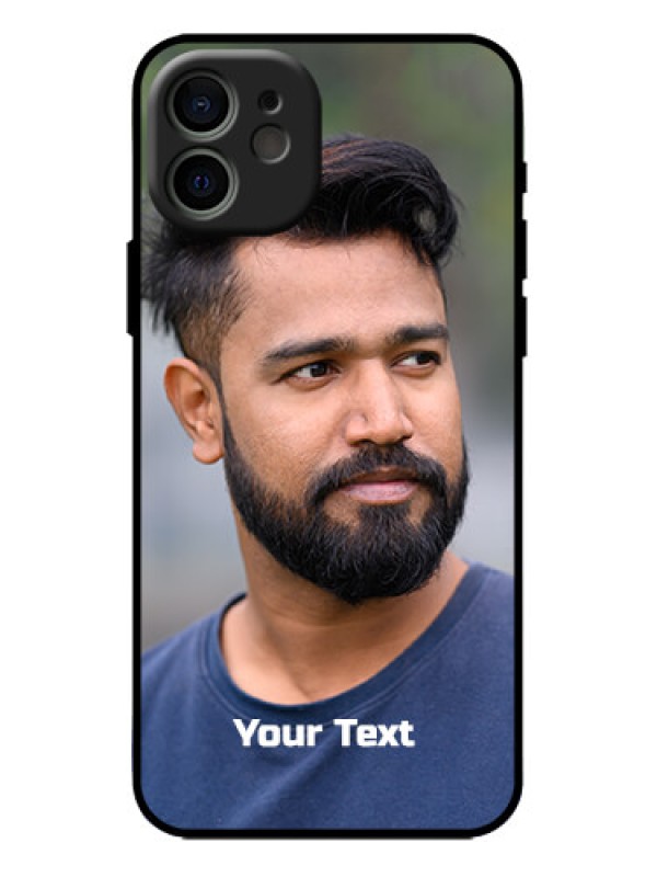 Custom iPhone 12 Custom Metal Phone Case - Photo With Text Design