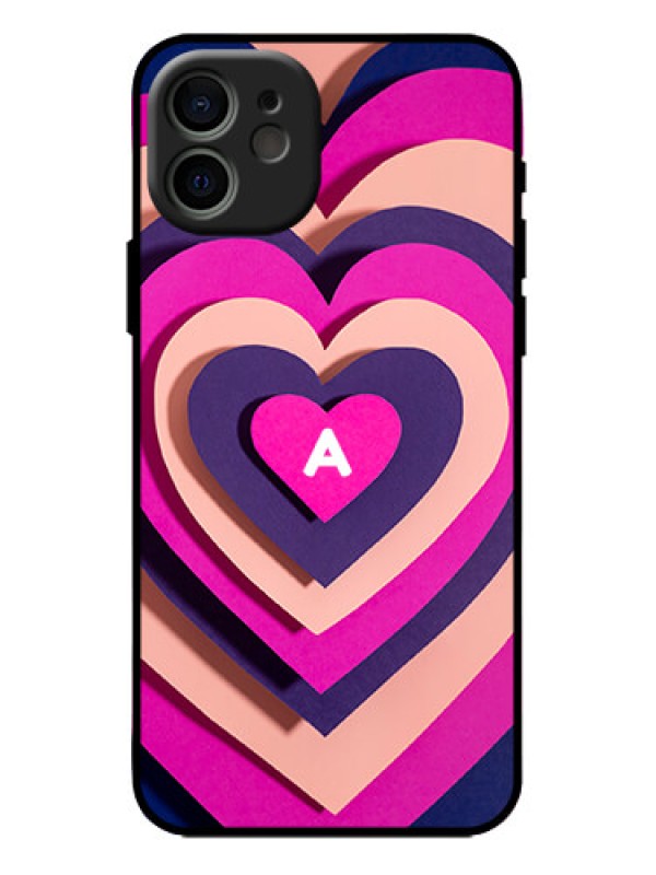 Custom iPhone 12 Custom Metal Phone Case - Cute Heart Pattern Design