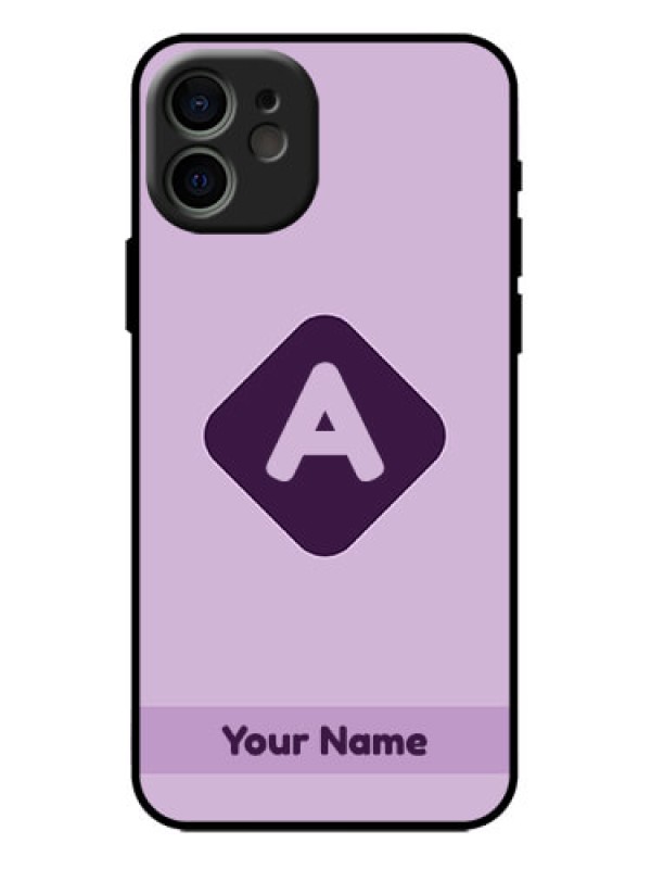 Custom iPhone 12 Custom Metal Phone Case - Custom Letter In Curved Badge Design