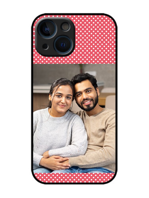 Custom iPhone 13 Mini Custom Metal Phone Case - White Dotted Design