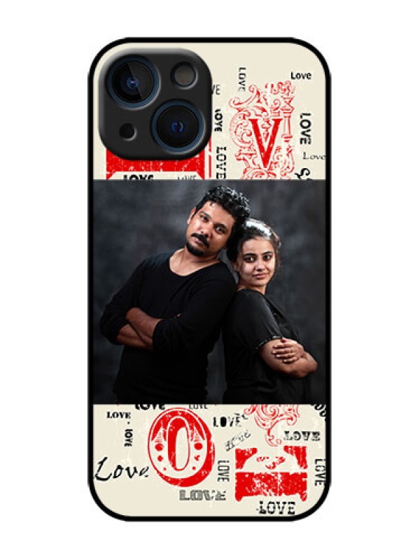 Custom iPhone 13 Mini Custom Metal Phone Case - Trendy Love Design Case