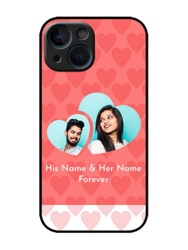 Custom iPhone 13 Mini Custom Metal Phone Case - Couple Pic Upload Design