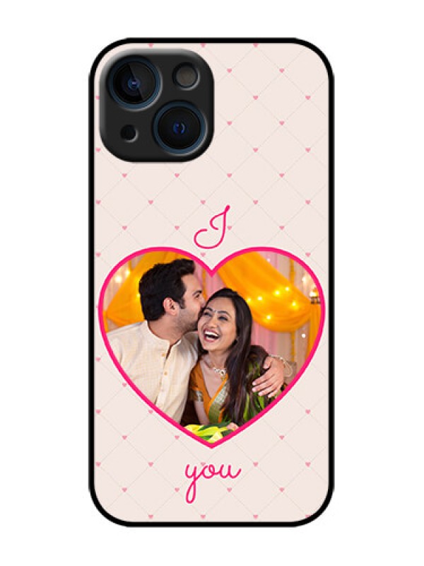Custom iPhone 13 Mini Custom Metal Phone Case - Heart Shape Design