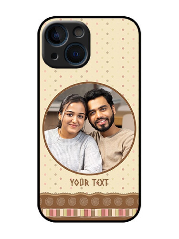 Custom iPhone 13 Mini Custom Metal Phone Case - Brown Dotted Mobile Case Design