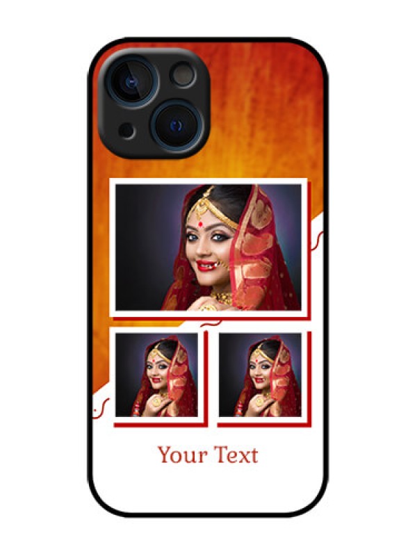 Custom iPhone 13 Mini Custom Metal Phone Case - Wedding Memories Design