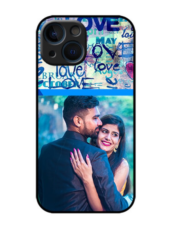 Custom iPhone 13 Mini Custom Metal Phone Case - Colorful Love Design