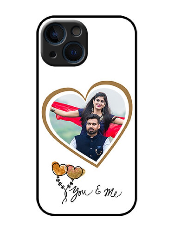 Custom iPhone 13 Mini Custom Metal Phone Case - You and Me Design