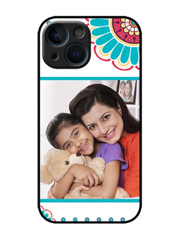 Custom iPhone 13 Mini Custom Metal Phone Case - Flower Design