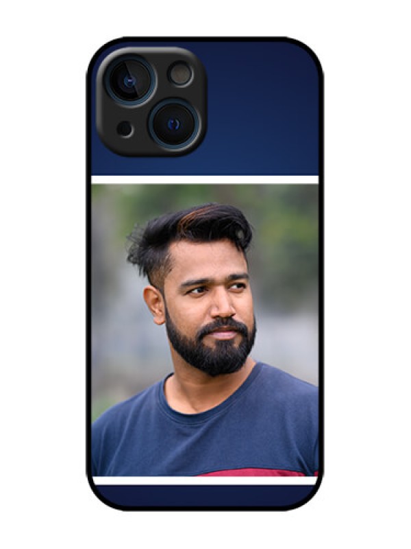 Custom iPhone 13 Mini Custom Metal Phone Case - Simple Royal Blue Design