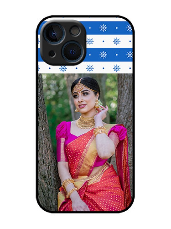 Custom iPhone 13 Mini Custom Metal Phone Case - Snow Pattern Design