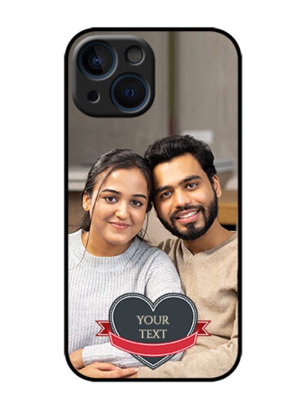 Custom iPhone 13 Mini Custom Metal Phone Case - Just Married Couple Design