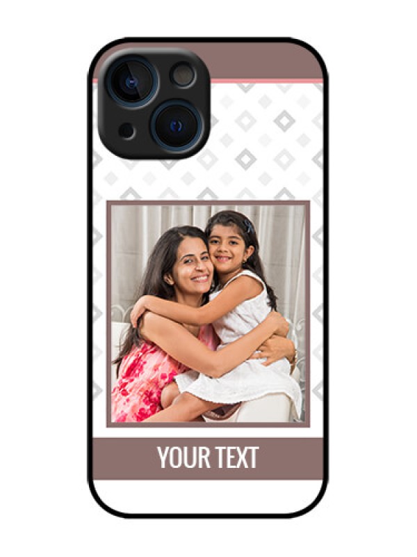 Custom iPhone 13 Mini Custom Metal Phone Case - Simple Diamond Design