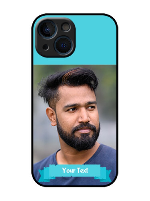 Custom iPhone 13 Mini Custom Metal Phone Case - Blue Color Design