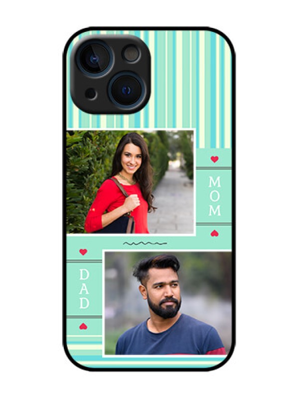 Custom iPhone 13 Mini Custom Metal Phone Case - Mom and Dad Pic Design