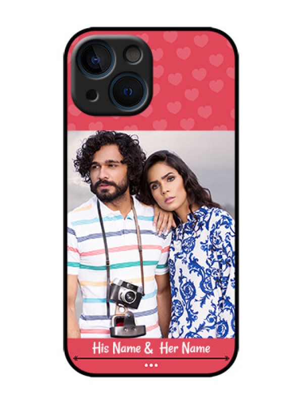 Custom iPhone 13 Mini Custom Metal Phone Case - Simple Love Design