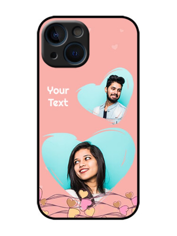 Custom iPhone 13 Mini Custom Metal Phone Case - Love Doodle Design