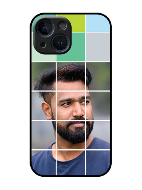 Custom iPhone 13 Mini Custom Metal Phone Case - With White Box Pattern