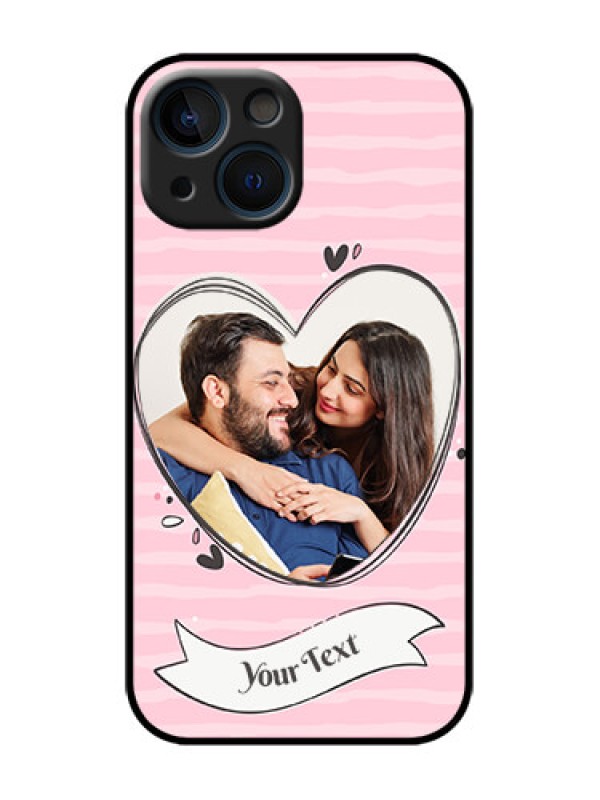 Custom iPhone 13 Mini Custom Metal Phone Case - Vintage Heart Design