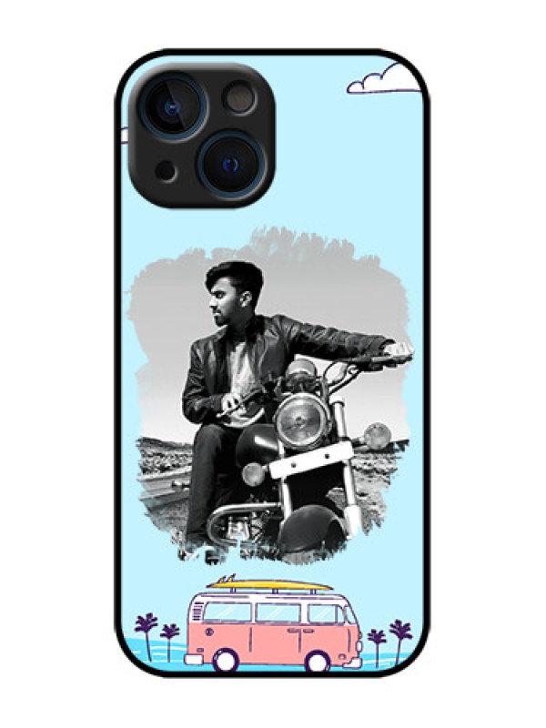 Custom iPhone 13 Mini Custom Metal Phone Case - Travel and Adventure Design