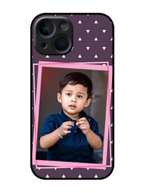 Custom iPhone 13 Mini Custom Metal Phone Case - Triangle Pattern Dotted Design