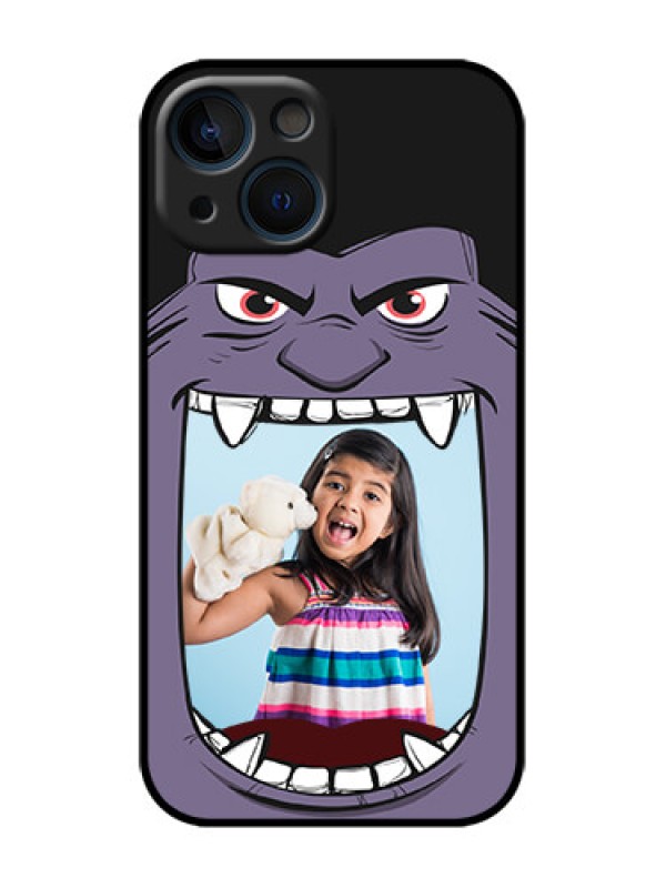 Custom iPhone 13 Mini Custom Metal Phone Case - Angry Monster Design