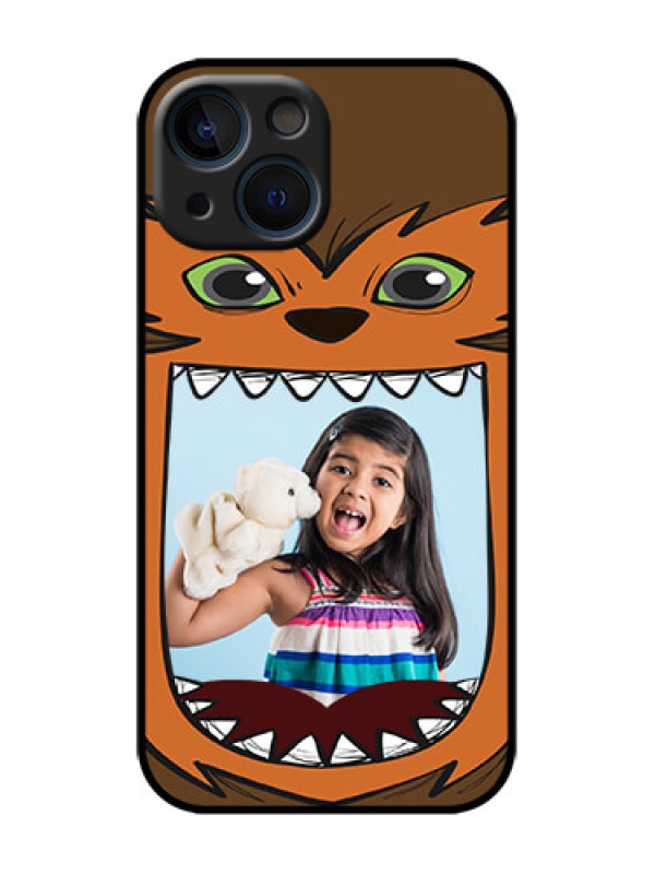 Custom iPhone 13 Mini Custom Metal Phone Case - Owl Monster Back Case Design