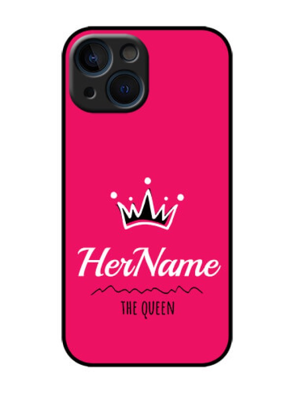 Custom iPhone 13 Mini Custom Metal Phone Case - Queen With Name Design