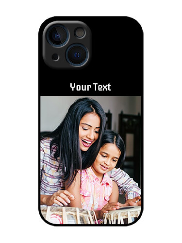 Custom iPhone 13 Mini Custom Metal Phone Case - Photo With Name Design