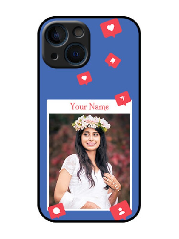 Custom iPhone 13 Mini Custom Metal Phone Case - Like Share And Comment Design