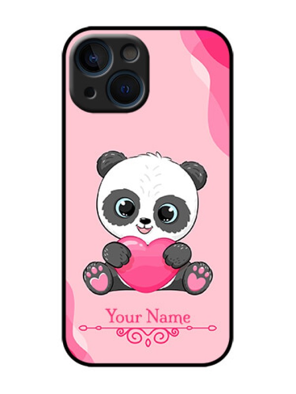 Custom iPhone 13 Mini Custom Metal Phone Case - Cute Panda Design