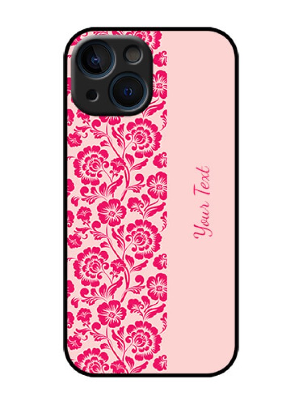Custom iPhone 13 Mini Custom Metal Phone Case - Attractive Floral Pattern Design