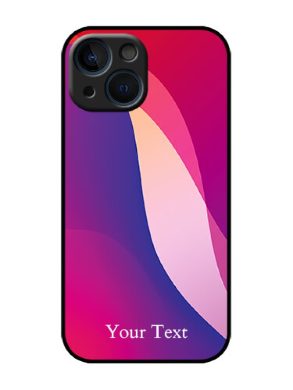 Custom iPhone 13 Mini Custom Metal Phone Case - Digital Abstract Overlap Design