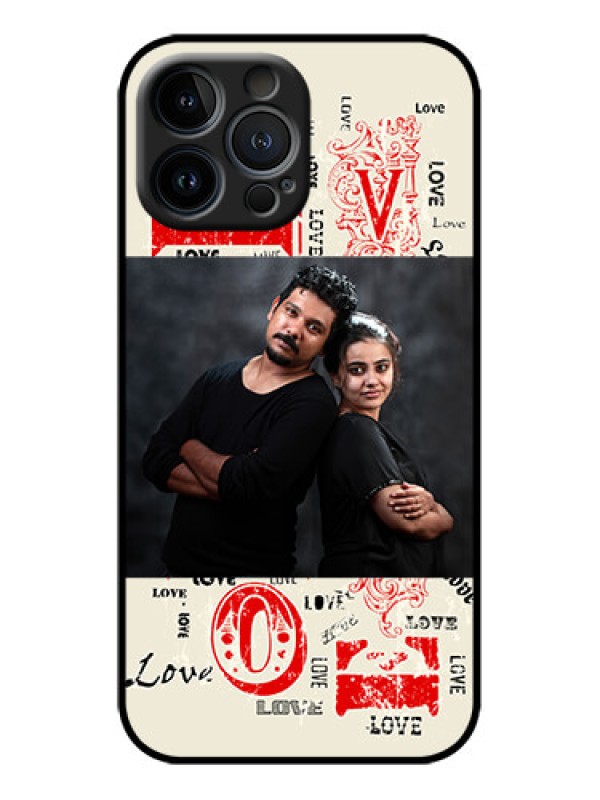 Custom iPhone 13 Pro Max Custom Metal Phone Case - Trendy Love Design Case