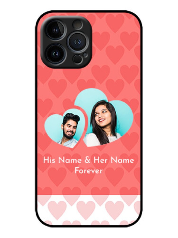 Custom iPhone 13 Pro Max Custom Metal Phone Case - Couple Pic Upload Design