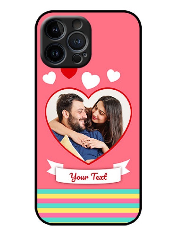 Custom iPhone 13 Pro Max Custom Metal Phone Case - Love Shapes Doodle Design