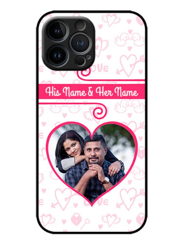 Custom iPhone 13 Pro Max Custom Metal Phone Case - Heart Shape Love Design