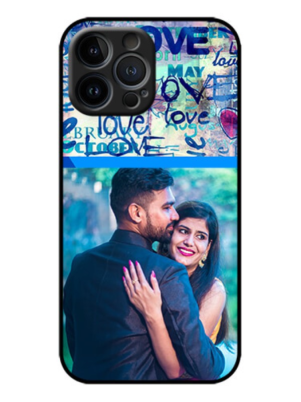 Custom iPhone 13 Pro Max Custom Metal Phone Case - Colorful Love Design