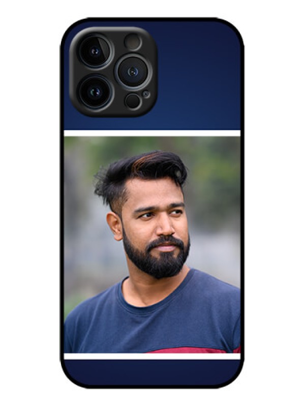 Custom iPhone 13 Pro Max Custom Metal Phone Case - Simple Royal Blue Design