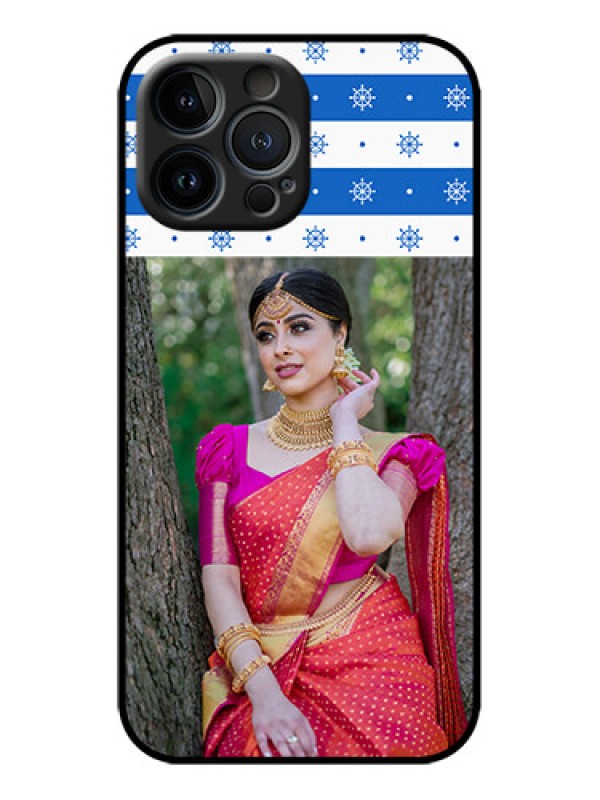 Custom iPhone 13 Pro Max Custom Metal Phone Case - Snow Pattern Design