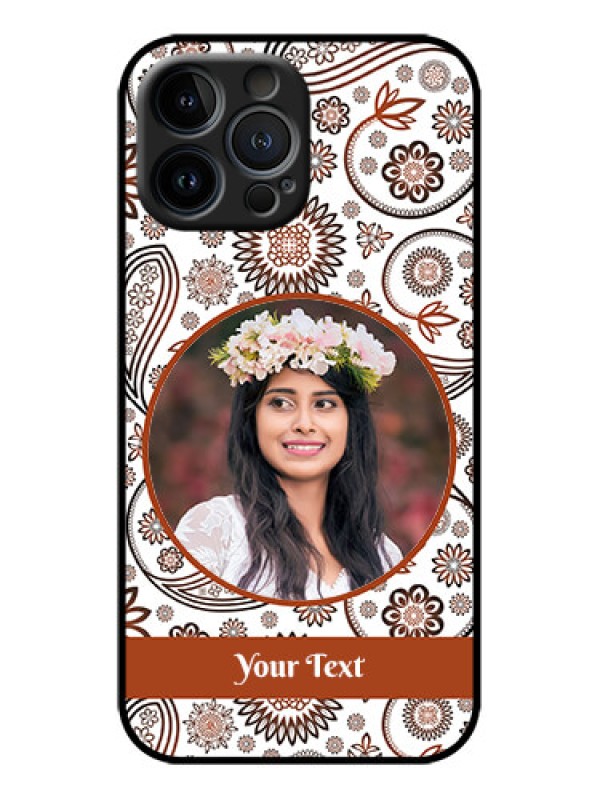 Custom iPhone 13 Pro Max Custom Metal Phone Case - Abstract Flower Design