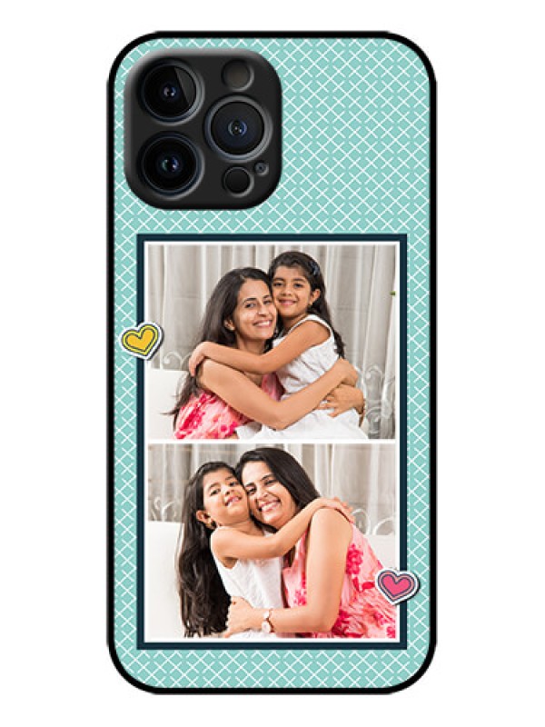 Custom iPhone 13 Pro Max Custom Metal Phone Case - 2 Image Holder With Pattern Design