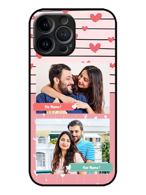 Custom iPhone 13 Pro Max Custom Metal Phone Case - Photo With Heart Design