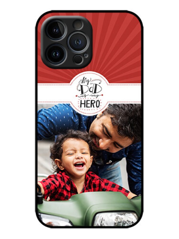 Custom iPhone 13 Pro Max Custom Metal Phone Case - My Dad Hero Design